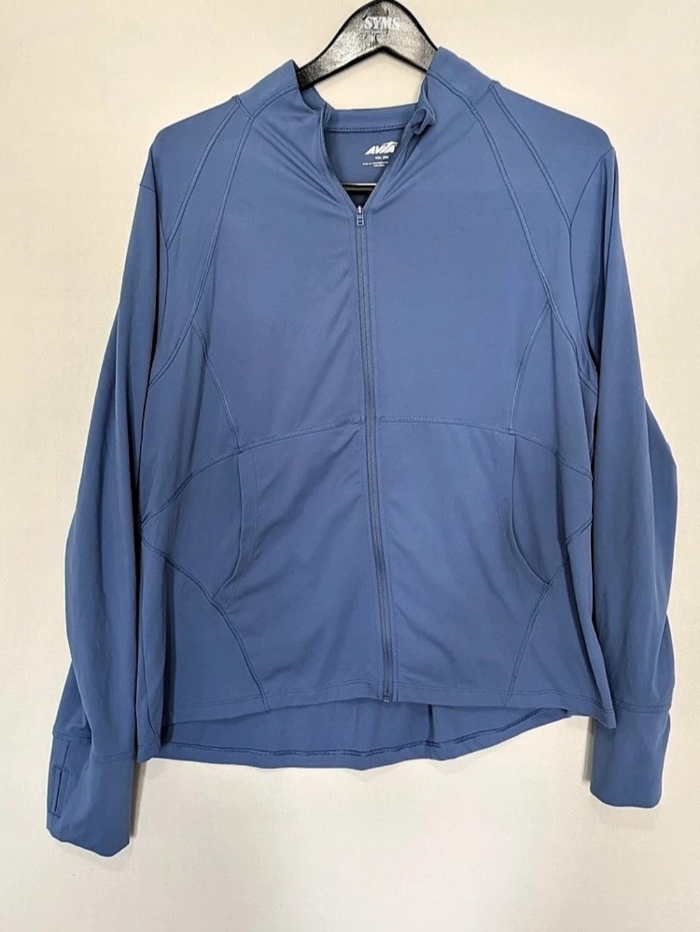 Avia Women's SoftSculpt Zip Up Active Jacket 2XL Blue Workout Running - Picture 1 of 6